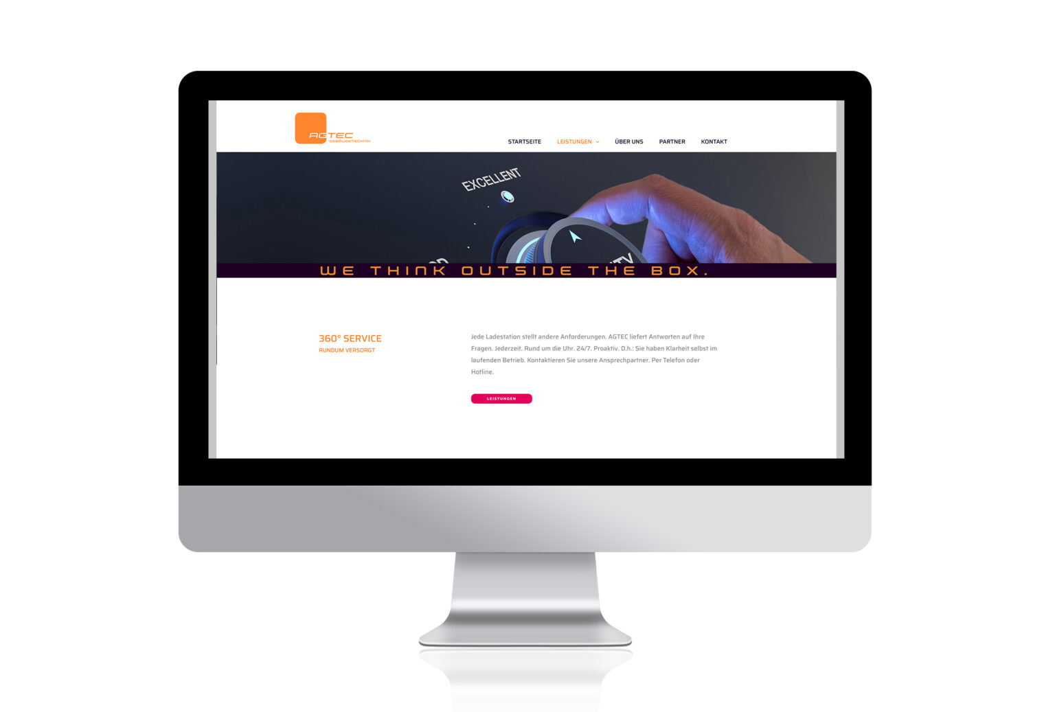 AGTEC Website: Leistungen Excellenter 360 Grad Service
