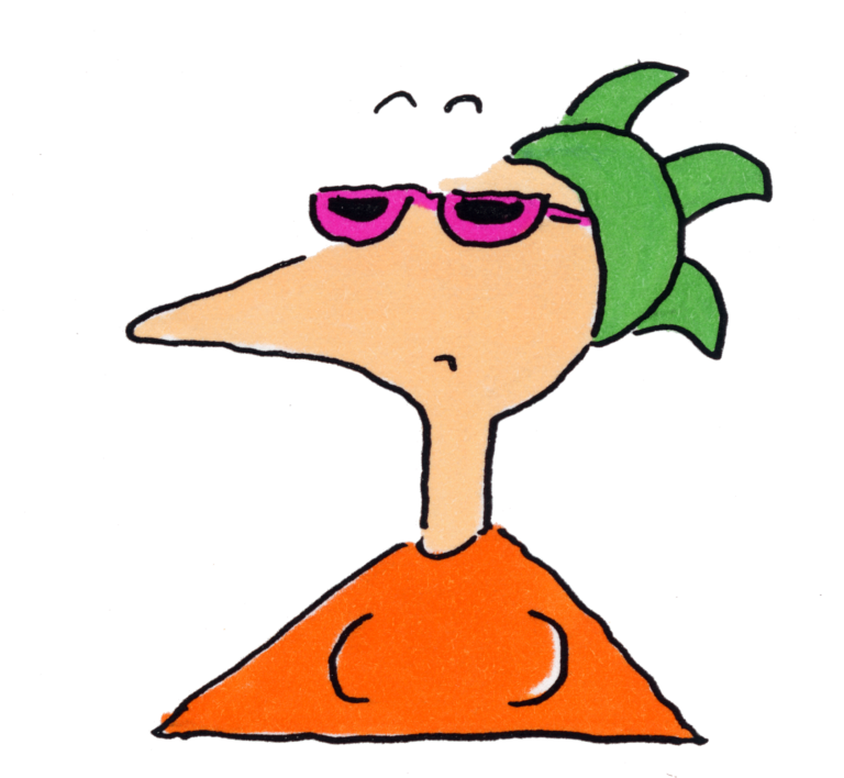 Portait der Cartoonistin Birte Strohmayer im Stil ihrer Cartoons