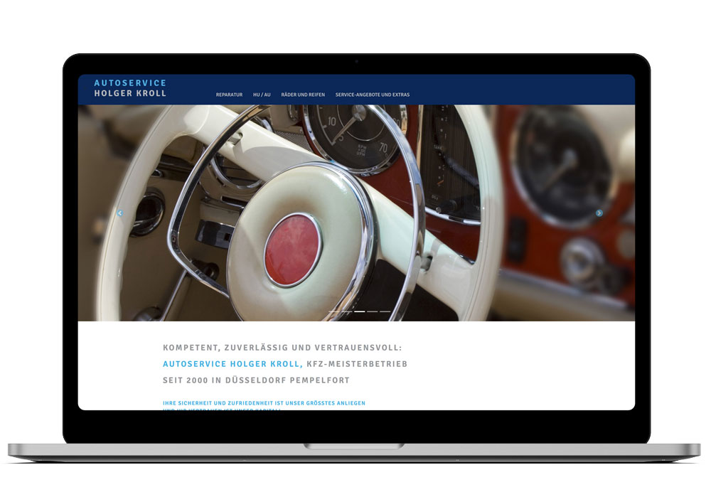 Website Autoservice Holger Kroll auf Laptop
