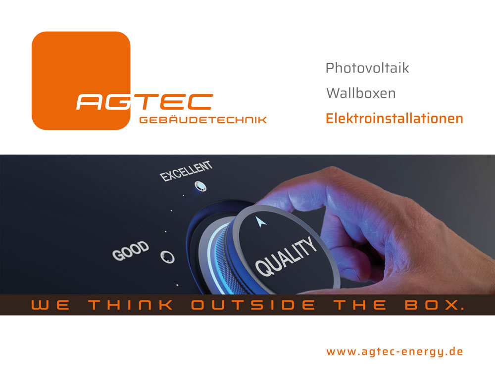 Agtec Gebäudetechnik Werbung: Werbeanner Thema Elektroinstallationen