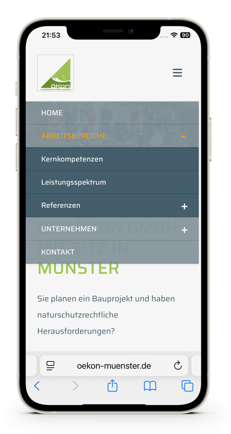 oekon-iphone-Menü-Arbeitsbereiche