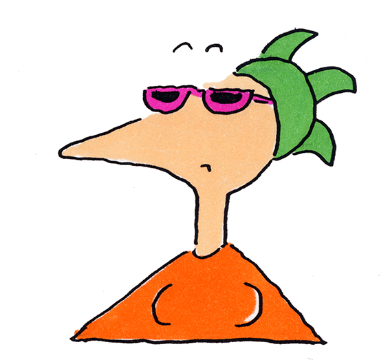 Portait der Cartoonistin Birte Strohmayer im Stil ihrer Cartoons